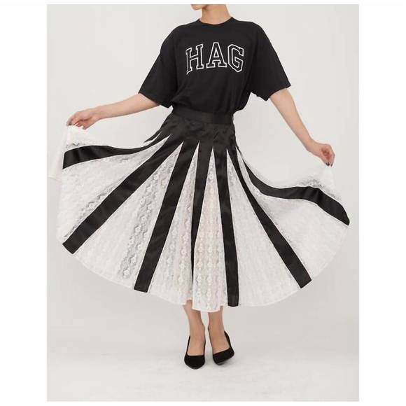 NEW BATSHEVA freya skirt in black w/ lace - Picture 4 of 4